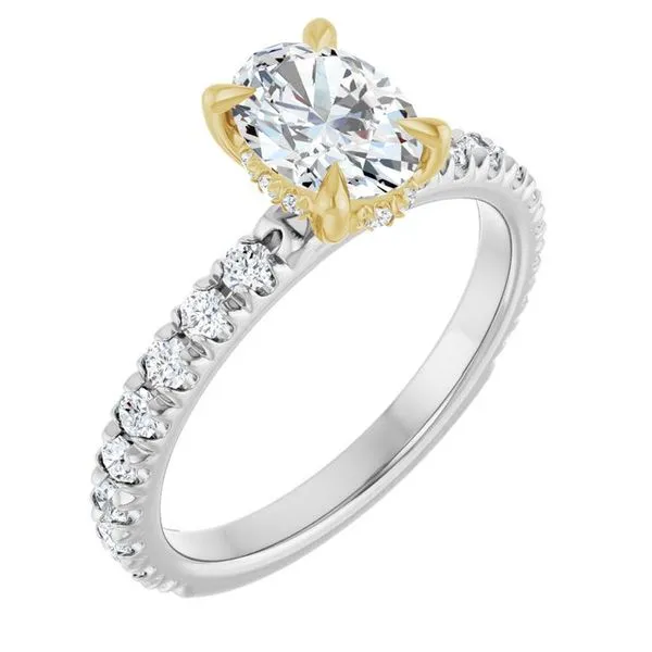 Claw-Prong Hidden Halo-Style Engagement Ring Natale Jewelers Sewell, NJ