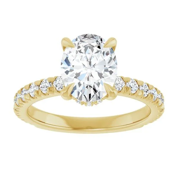 Claw-Prong Hidden Halo-Style Engagement Ring Image 3 Hudson Valley Goldsmith New Paltz, NY