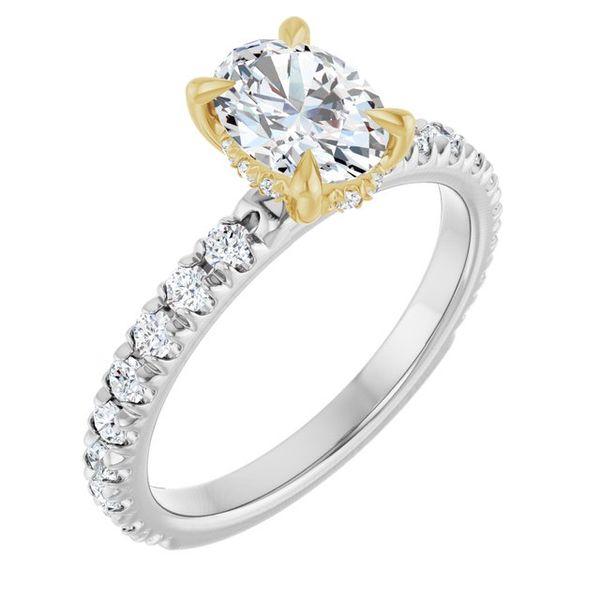 Claw-Prong Hidden Halo-Style Engagement Ring