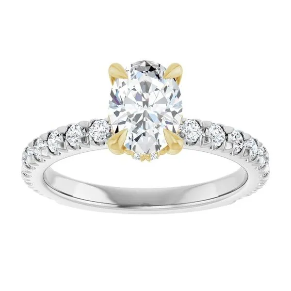 Claw-Prong Hidden Halo-Style Engagement Ring Image 3 Hudson Valley Goldsmith New Paltz, NY
