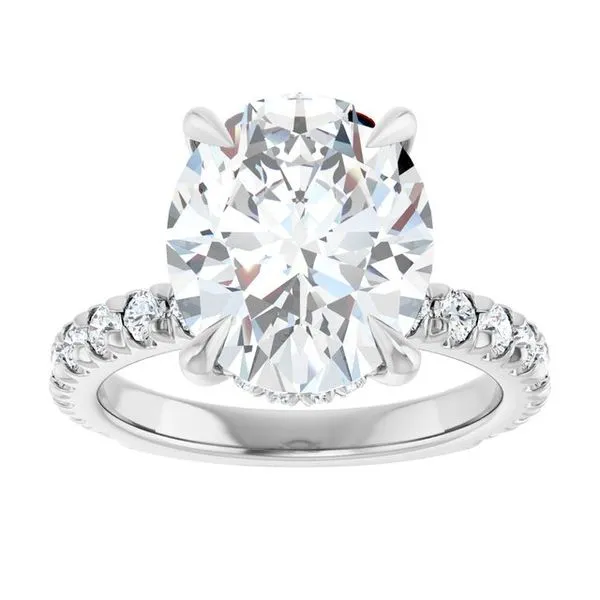 Claw-Prong Hidden Halo-Style Engagement Ring Image 3 Don's Jewelry & Design Washington, IA