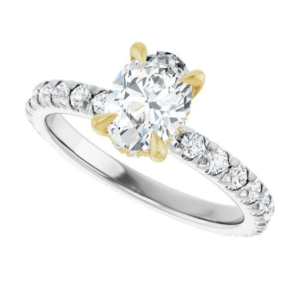 Claw-Prong Hidden Halo-Style Engagement Ring Image 5 Don's Jewelry & Design Washington, IA