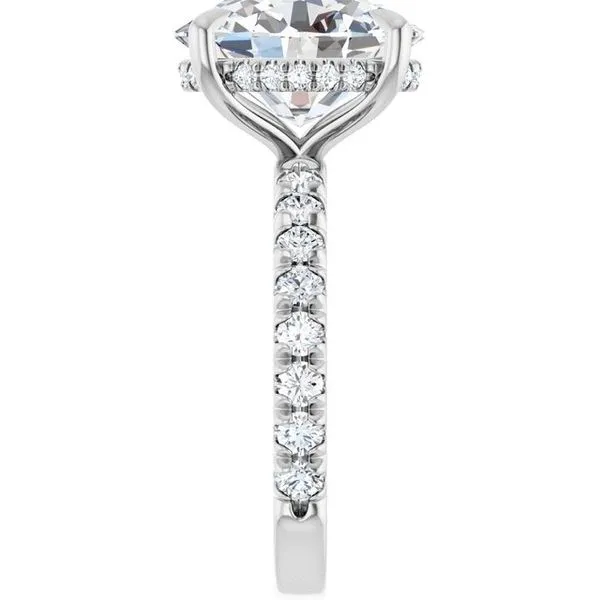 Claw-Prong Hidden Halo-Style Engagement Ring Image 4 Hudson Valley Goldsmith New Paltz, NY