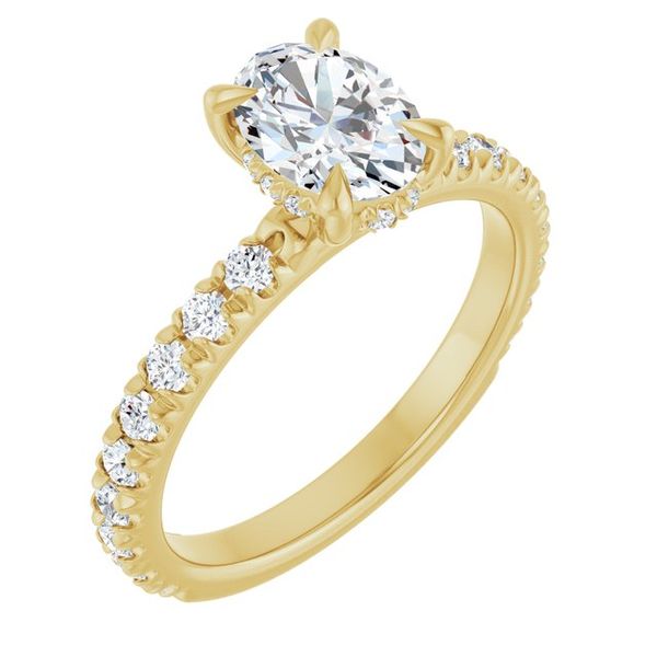 Claw-Prong Hidden Halo-Style Engagement Ring