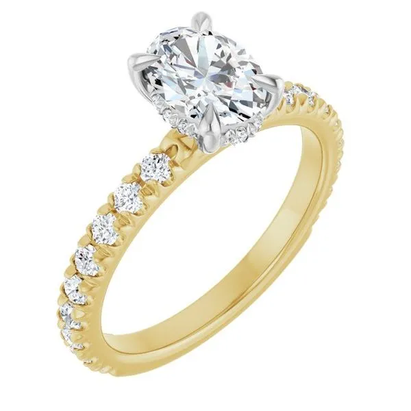 Claw-Prong Hidden Halo-Style Engagement Ring