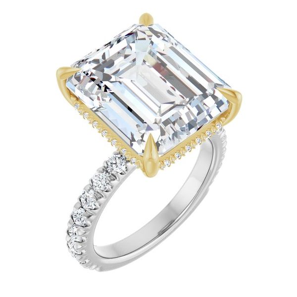 Claw-Prong Hidden Halo-Style Engagement Ring