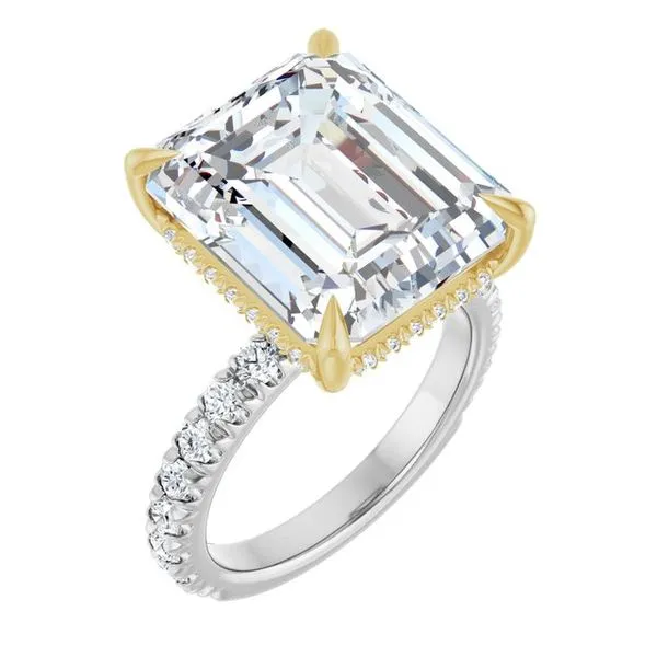 Claw-Prong Hidden Halo-Style Engagement Ring