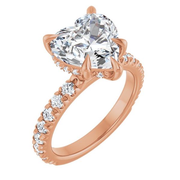 Claw-Prong Hidden Halo-Style Engagement Ring