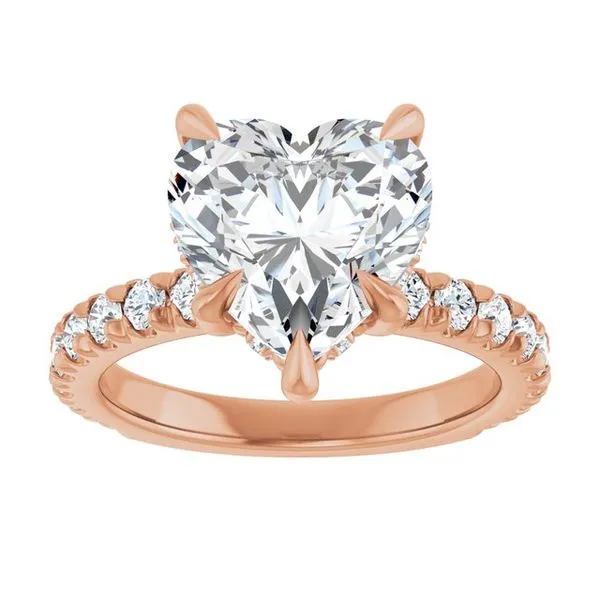 Claw-Prong Hidden Halo-Style Engagement Ring Image 3 J. West Jewelers Round Rock, TX