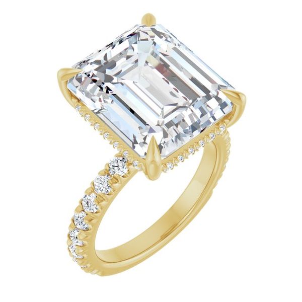 Claw-Prong Hidden Halo-Style Engagement Ring