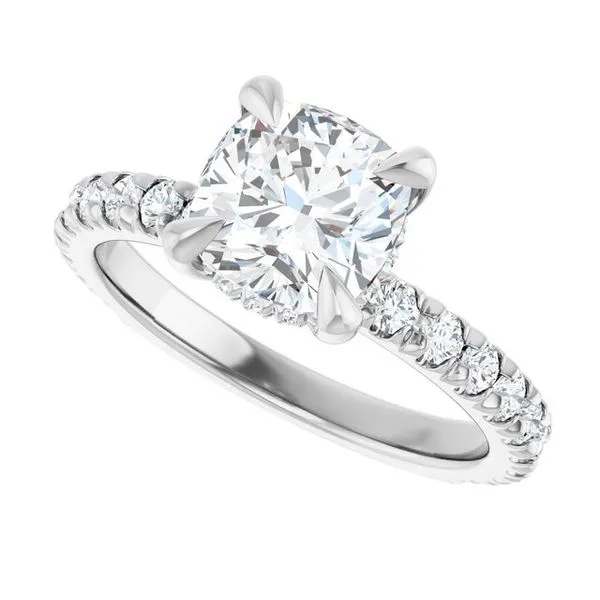 Claw-Prong Hidden Halo-Style Engagement Ring Image 5 The Jewelry Source El Segundo, CA