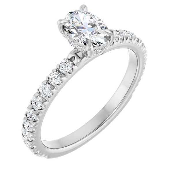 Claw-Prong Hidden Halo-Style Engagement Ring