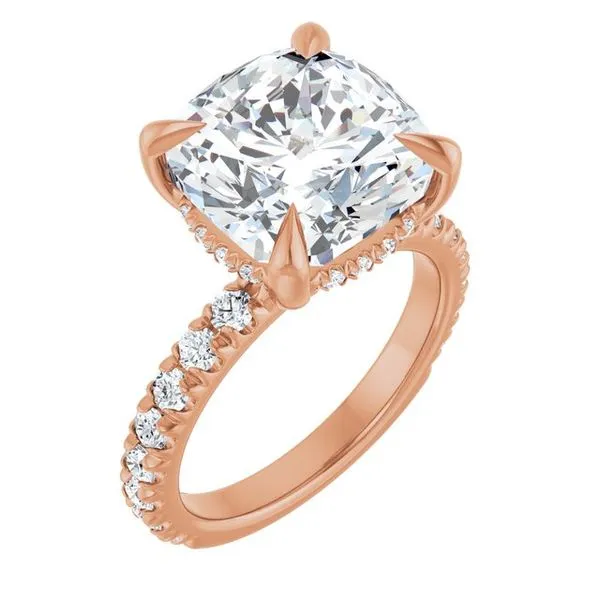 Claw-Prong Hidden Halo-Style Engagement Ring J. Thomas Jewelers Rochester Hills, MI