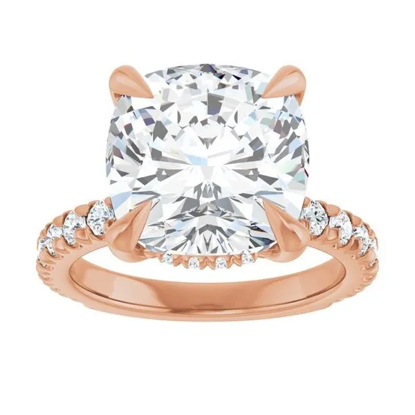 Claw-Prong Hidden Halo-Style Engagement Ring Image 3 J. West Jewelers Round Rock, TX