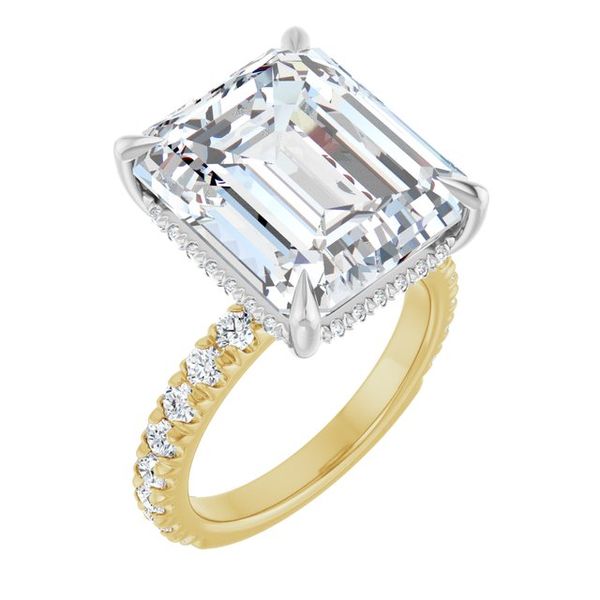Claw-Prong Hidden Halo-Style Engagement Ring