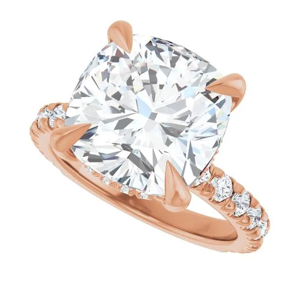 Claw-Prong Hidden Halo-Style Engagement Ring Image 5 Hudson Valley Goldsmith New Paltz, NY