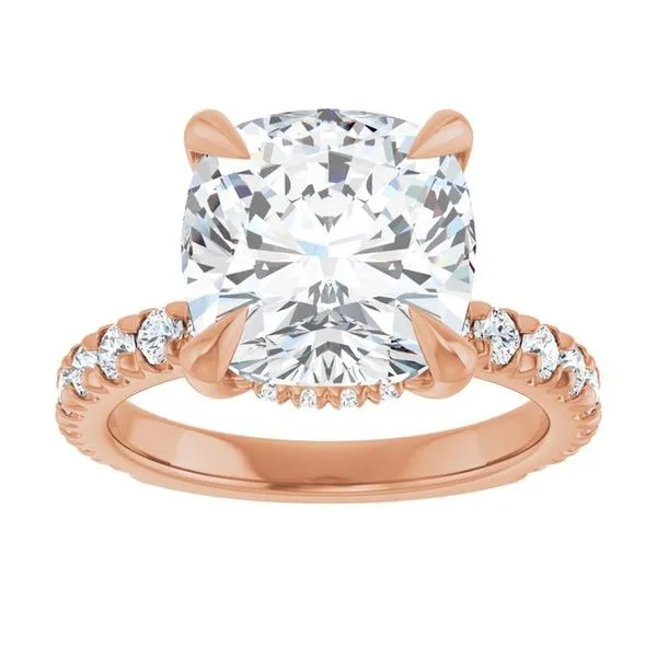 Claw-Prong Hidden Halo-Style Engagement Ring Image 3 Northwood Jewelers Northwood, OH