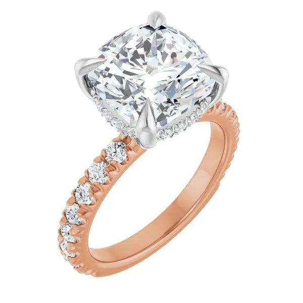 Claw-Prong Hidden Halo-Style Engagement Ring Vulcan's Forge LLC KANSAS CITY, MO