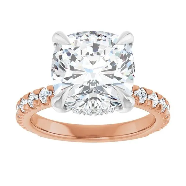 Claw-Prong Hidden Halo-Style Engagement Ring Image 3 JF Jones Jewelers Rochester, NY