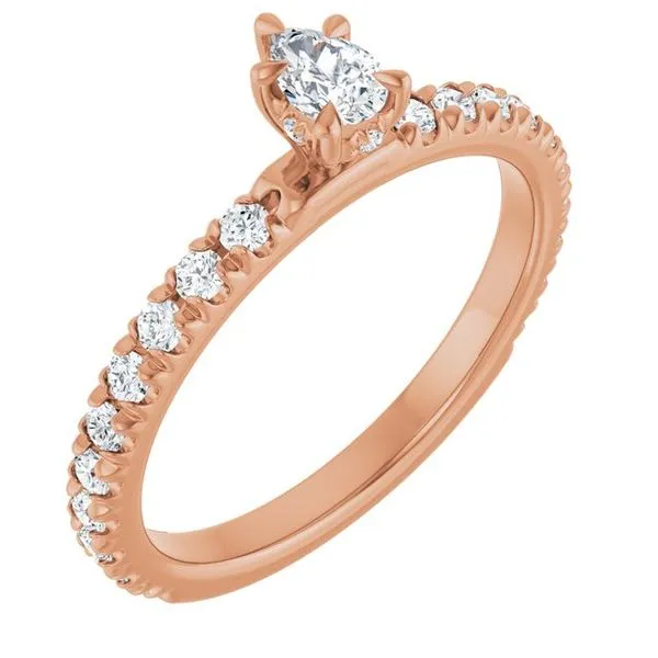 Claw-Prong Hidden Halo-Style Engagement Ring