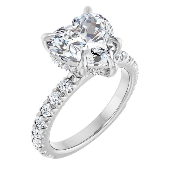 Claw-Prong Hidden Halo-Style Engagement Ring