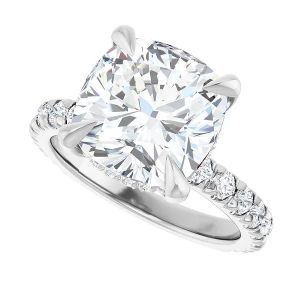 Claw-Prong Hidden Halo-Style Engagement Ring Image 5 Hudson Valley Goldsmith New Paltz, NY