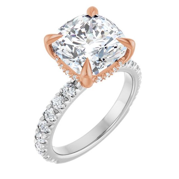Claw-Prong Hidden Halo-Style Engagement Ring
