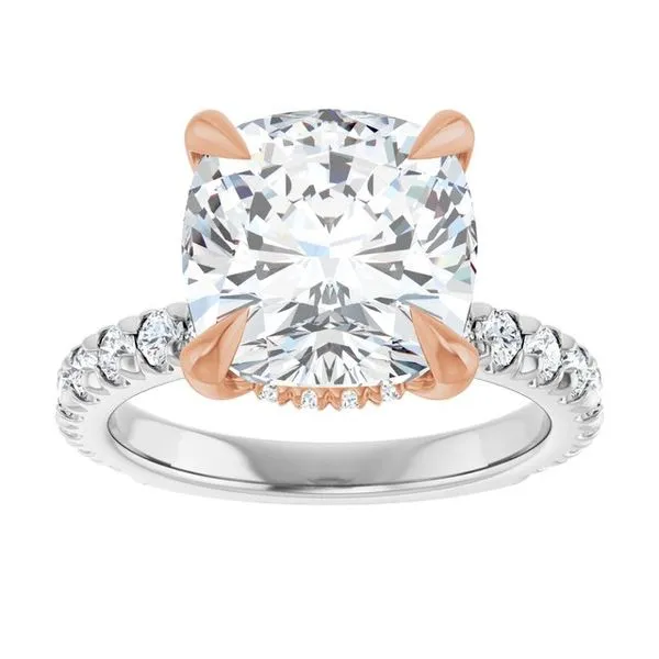 Claw-Prong Hidden Halo-Style Engagement Ring Image 3 Hudson Valley Goldsmith New Paltz, NY