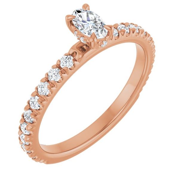 Claw-Prong Hidden Halo-Style Engagement Ring