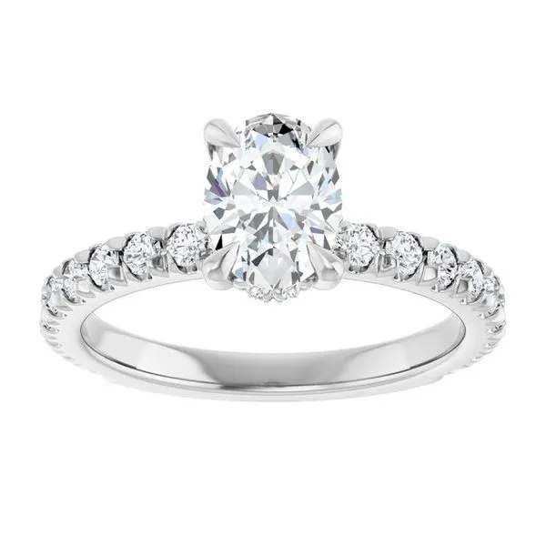 Claw-Prong Hidden Halo-Style Engagement Ring Image 3 Hudson Valley Goldsmith New Paltz, NY