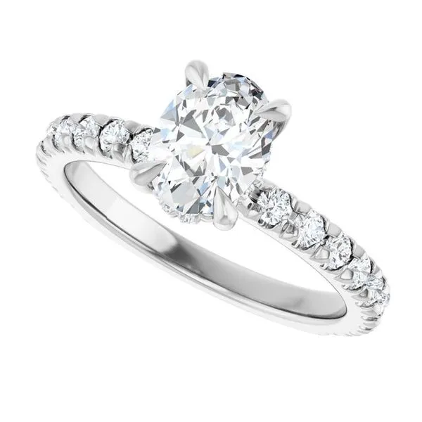Claw-Prong Hidden Halo-Style Engagement Ring Image 5 JF Jones Jewelers Rochester, NY