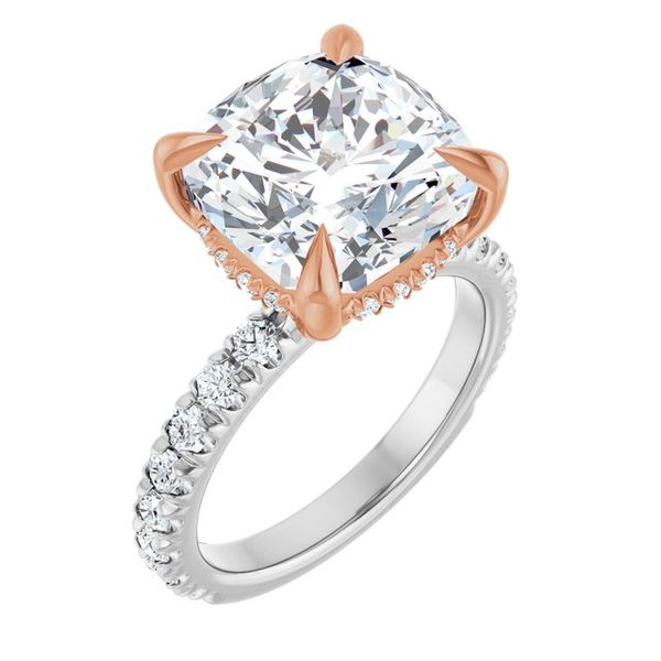 Claw-Prong Hidden Halo-Style Engagement Ring