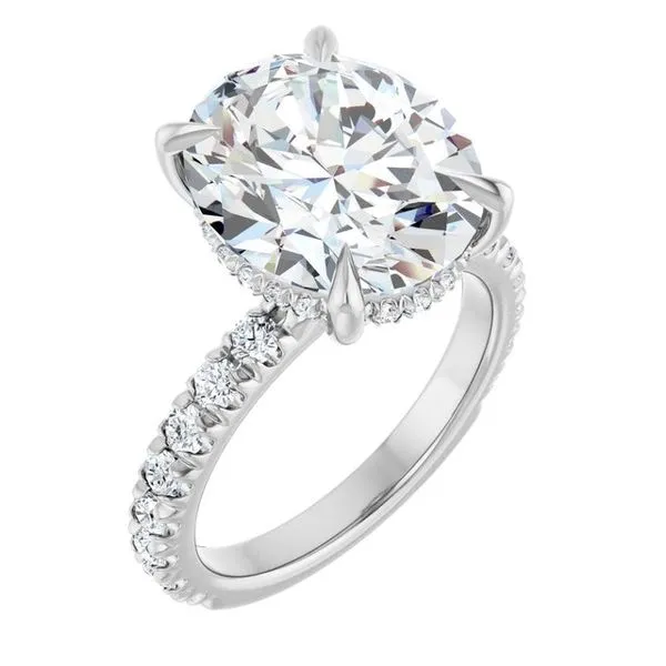 Claw-Prong Hidden Halo-Style Engagement Ring Vulcan's Forge LLC KANSAS CITY, MO