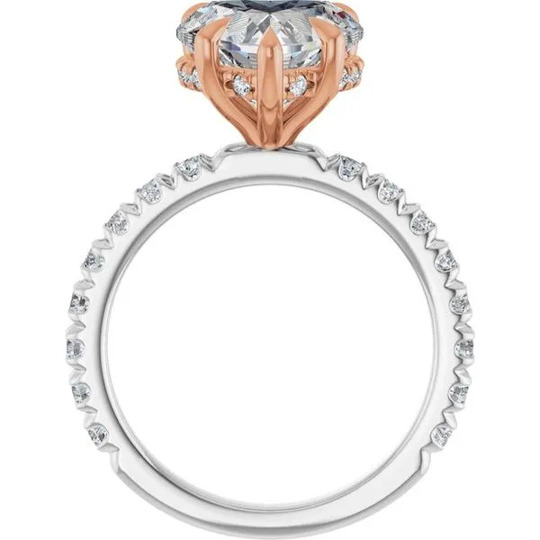 Claw-Prong Hidden Halo-Style Engagement Ring Image 2 Hudson Valley Goldsmith New Paltz, NY