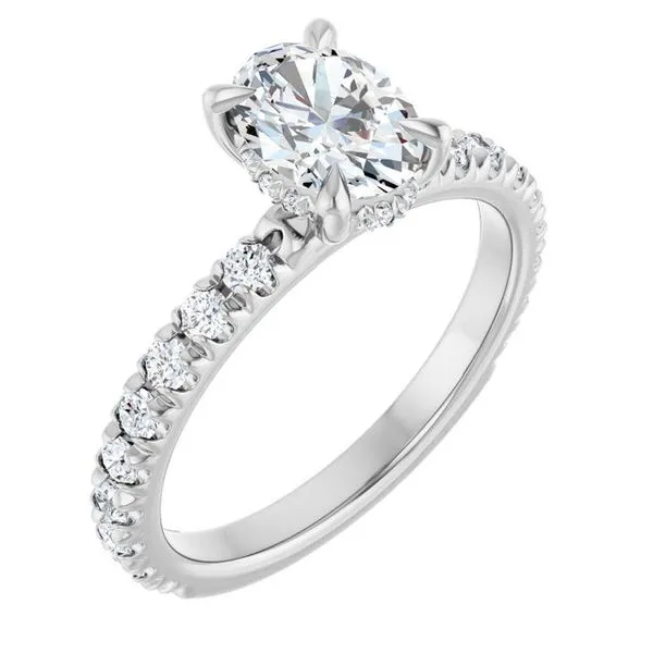 Claw-Prong Hidden Halo-Style Engagement Ring Hudson Valley Goldsmith New Paltz, NY