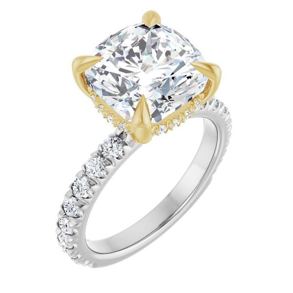 Claw-Prong Hidden Halo-Style Engagement Ring