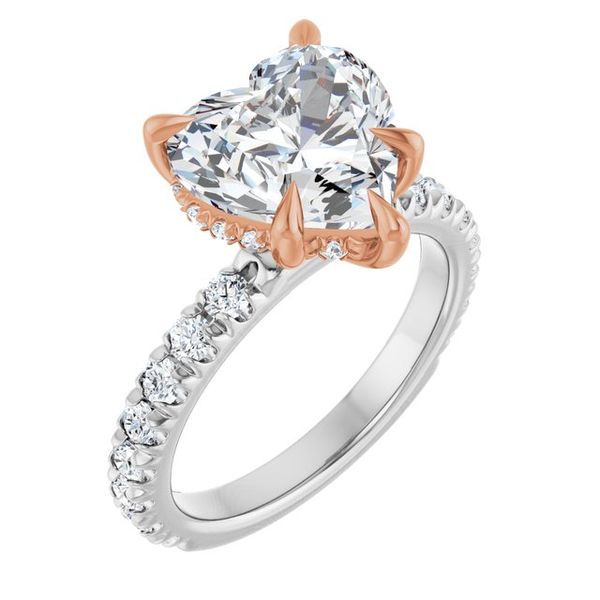 Claw-Prong Hidden Halo-Style Engagement Ring