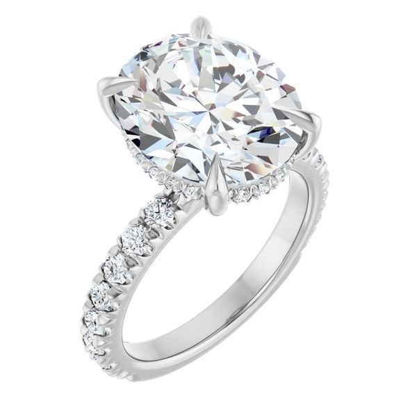 Claw-Prong Hidden Halo-Style Engagement Ring