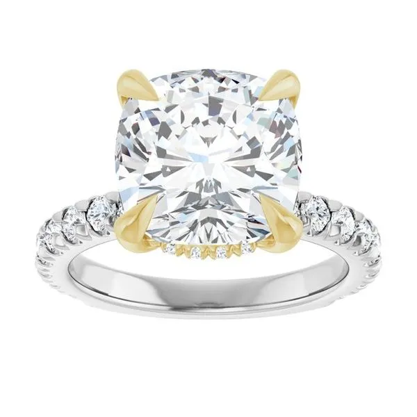 Claw-Prong Hidden Halo-Style Engagement Ring Image 3 Hudson Valley Goldsmith New Paltz, NY