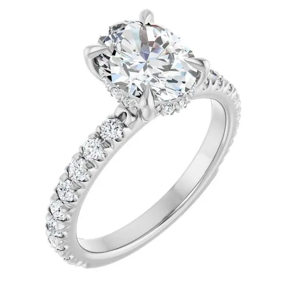 Claw-Prong Hidden Halo-Style Engagement Ring J. West Jewelers Round Rock, TX