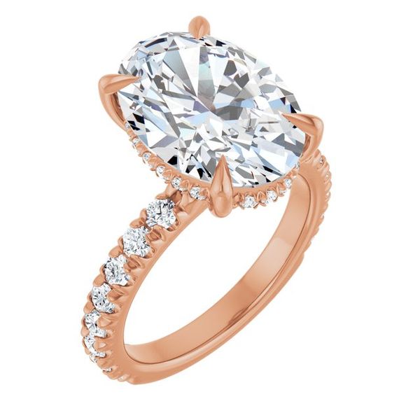 Claw-Prong Hidden Halo-Style Engagement Ring