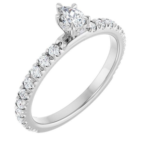 Claw-Prong Hidden Halo-Style Engagement Ring