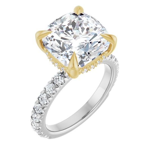 Claw-Prong Hidden Halo-Style Engagement Ring