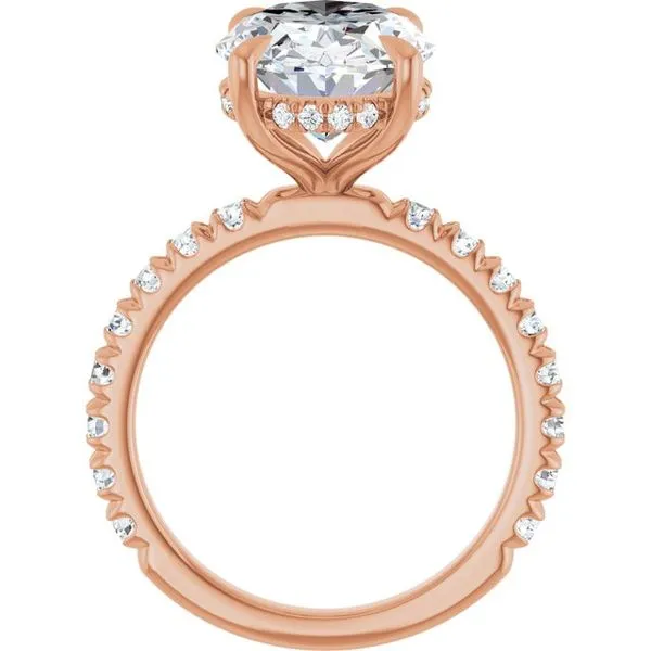 Claw-Prong Hidden Halo-Style Engagement Ring Image 2 Hudson Valley Goldsmith New Paltz, NY