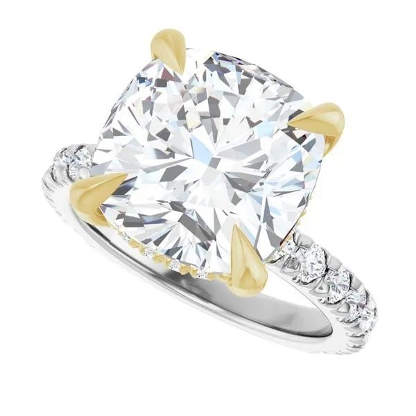 Claw-Prong Hidden Halo-Style Engagement Ring Image 5 Hudson Valley Goldsmith New Paltz, NY