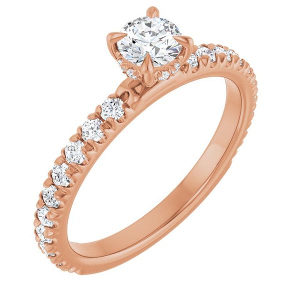 Claw-Prong Hidden Halo-Style Engagement Ring