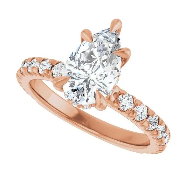 Claw-Prong Hidden Halo-Style Engagement Ring Image 5 The Jewelry Source El Segundo, CA