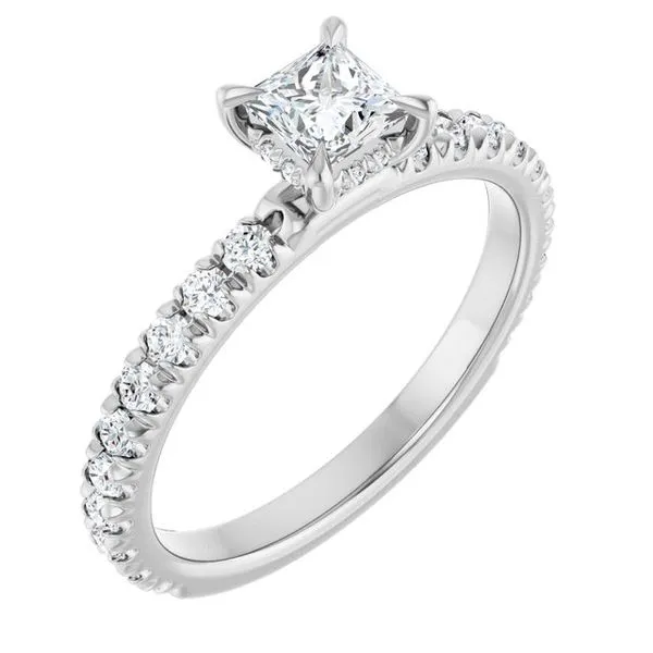 Claw-Prong Hidden Halo-Style Engagement Ring Arezzo Jewelers Elmwood Park, IL