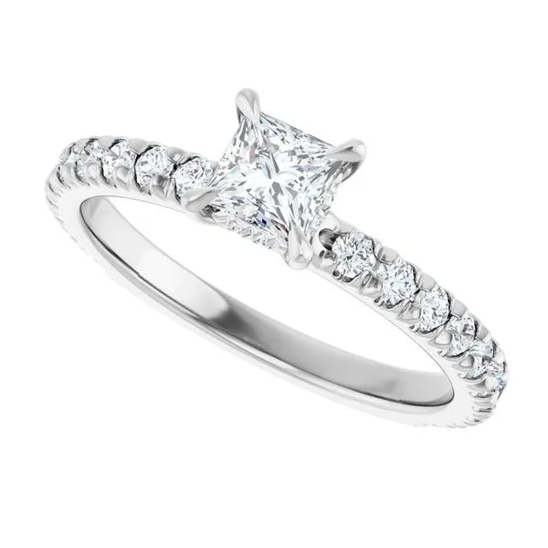 Claw-Prong Hidden Halo-Style Engagement Ring Image 5 J. West Jewelers Round Rock, TX