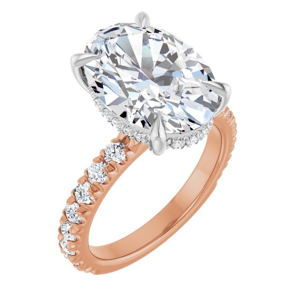 Claw-Prong Hidden Halo-Style Engagement Ring